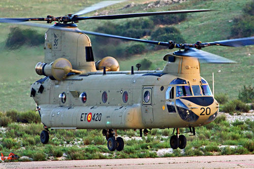 Atterrissage d'un hélicoptères CH47F Chinook