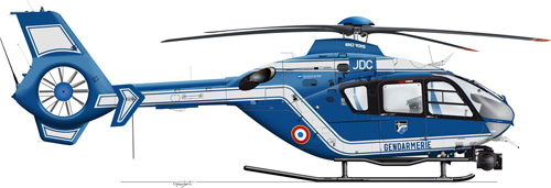 Hélicoptère EC135 de la Gendarmerie Nationale française