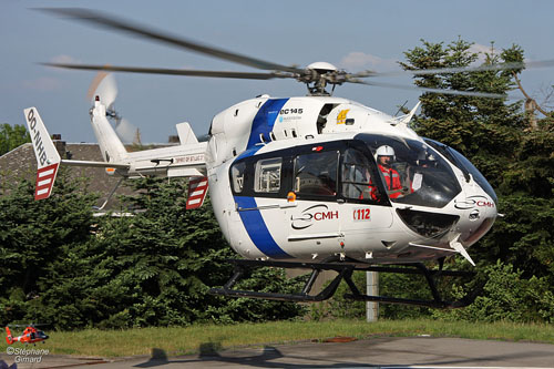 Hélicoptère EC145 OO-NBH de CMH, opéré par NHV, basé à Bra-sur-Lienne, Belgique