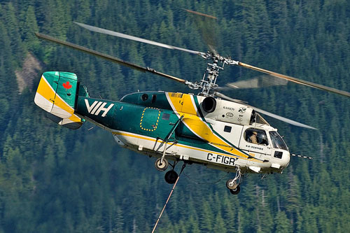 Hélicoptère KA32 Hélix C-FIGR de VIH (Vancouver Island Helicopters) au Canada