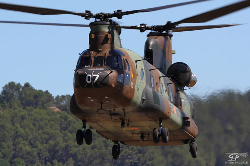 Hélicoptère de transport lourd CH47D Chinook de la FAMET espagnole