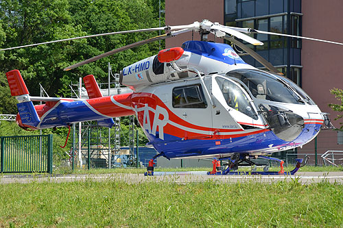 Hélicoptère MD902 LX-HMD LUXEMBOURG AIR RESCUE, Hôpital d'Ettelbruck, Luxembourg