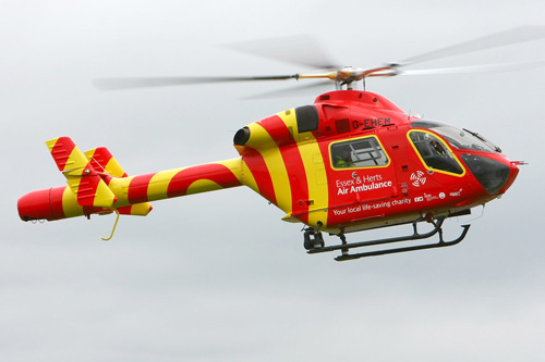 Hélicoptère MD902 G-EHEM ESSEX AIR AMBULANCE, Earls Cone, UK