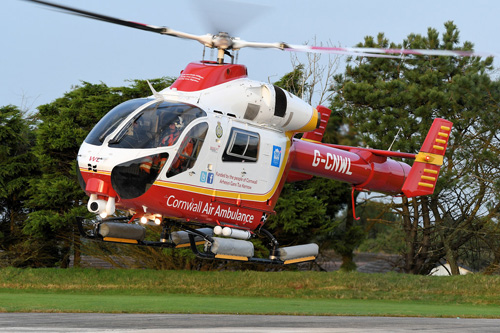 Hélicoptère MD900 G-CNWL de Cornwall Air Ambulance, UK