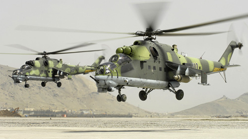 Hélicoptères MI24 Hind Afghanistan