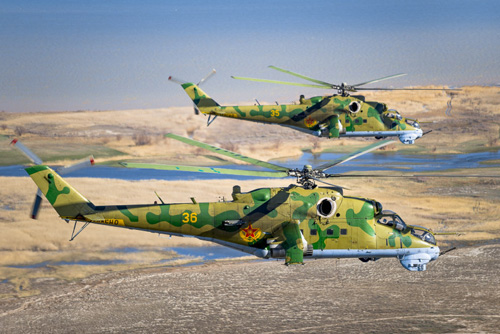 Hélicoptères MI24 Hind de l'Armée du Kazakhstan