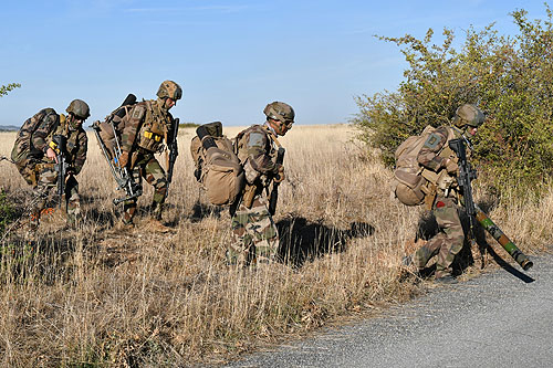 Section de combat du 1er RPH prête à embarquer