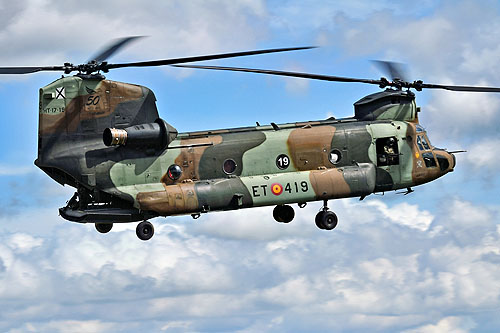 Hélicoptère de transport lourd CH47 Chinook de l'Armée de Terre espagnole (FAMET)