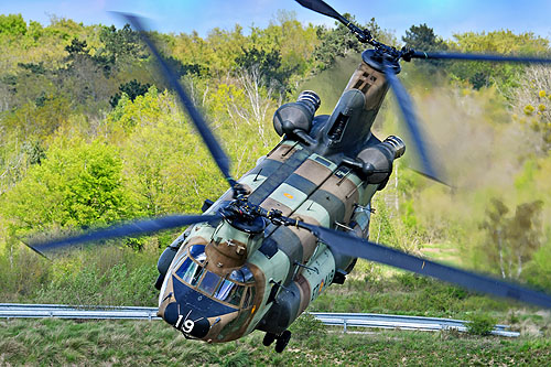 Hélicoptère de transport lourd CH47 Chinook de l'Armée de Terre espagnole (FAMET)