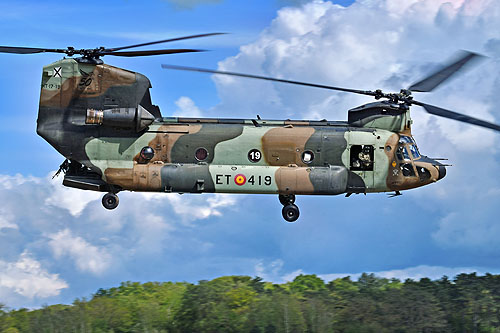 Hélicoptère de transport lourd CH47 Chinook de l'Armée de Terre espagnole (FAMET)