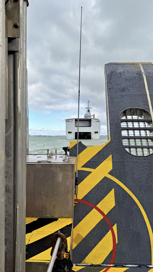 Alignement de l'EDAR avant d'entrer dans le radier du PHA, bassin arrière conçu pour les opérations amphibies