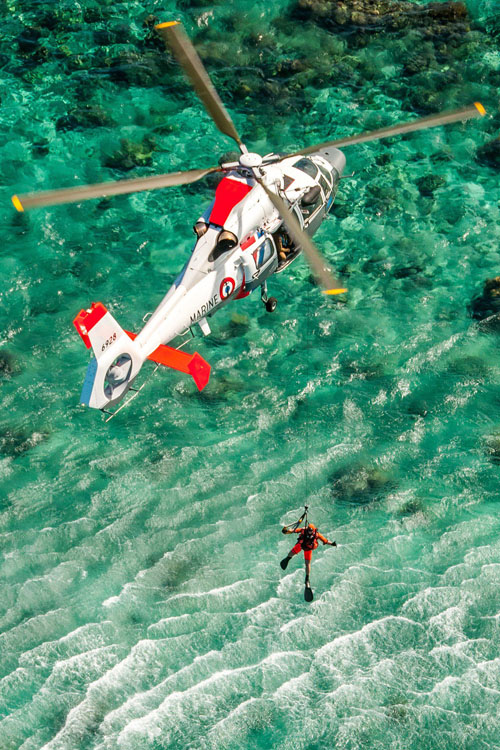 Hélicoptère AS365 N3 Dauphin de la Marine Nationale basé à Tahiti