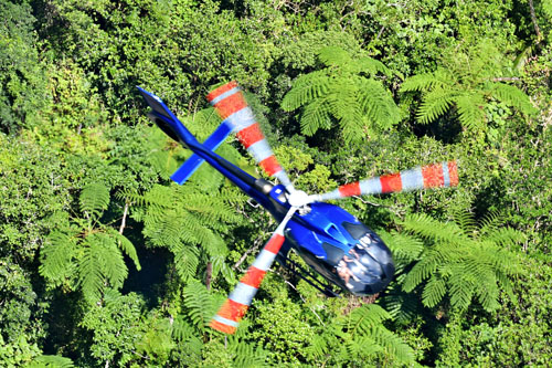 Photo aérienne prise d'un hélicoptère