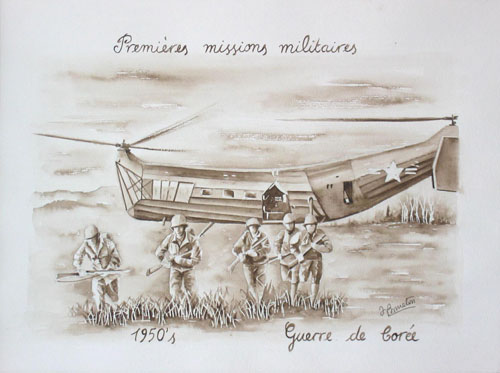 Premières missions militaires : 1950's, Guerre de Corée