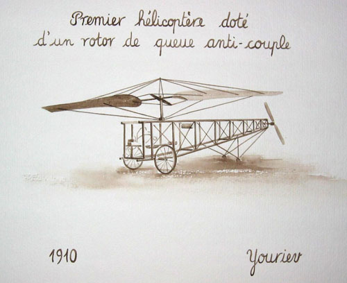 Premier hélicoptère doté d'un rotor de queue anti-couple : 1910, Youriev