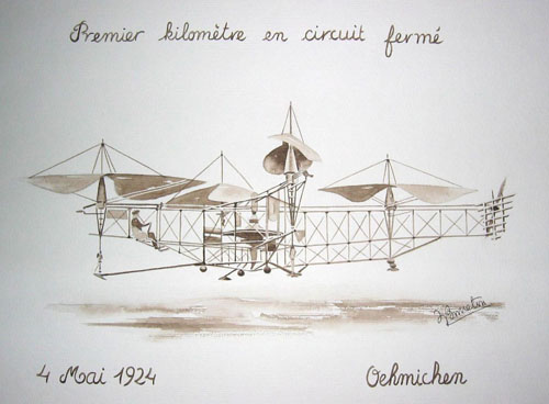 Premier kilomètre en circuit fermé : 4 mai 1924, Oehmichen