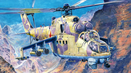 Hélicoptère MI24 Hind E, Russie, Guerre d'Afghanistan