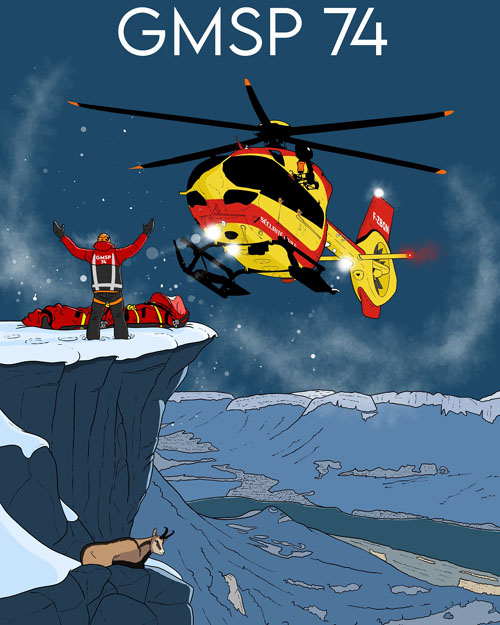 Hélicoptère H145 de la Sécurité Civile avec le PGHM d'Annecy