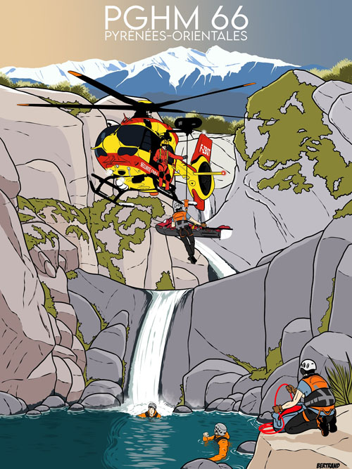 Hélicoptère H145 de la Sécurité Civile avec le PGHM 66