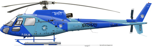 Hélicoptère AS300B2 Ecureuil de TAHITI HELICOPTERS