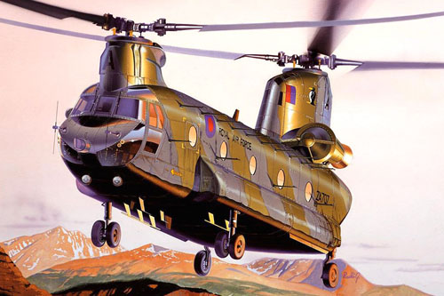 Hélicoptère CH47 Chinook de la Royal Air Force britannique