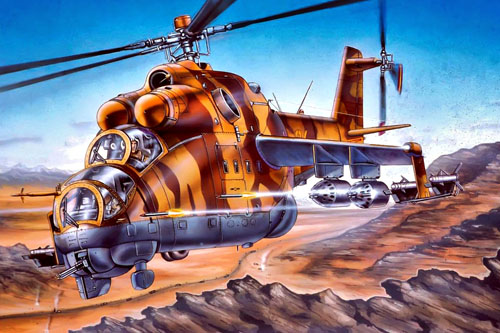 Hélicoptère d'attaque MI24 Hind russe, Afghanistan