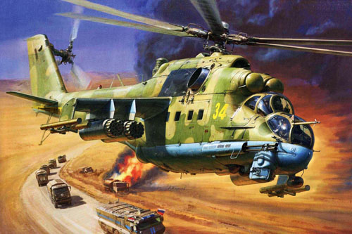 Hélicoptère MI24 Hind F de l'armée russe, Guerre d'Afghanistan