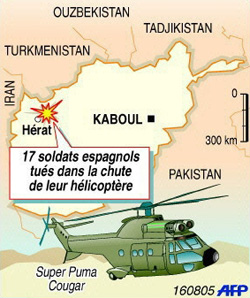 Crash Cougar en Afghanistan