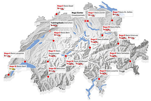 Localisation des bases de la REGA