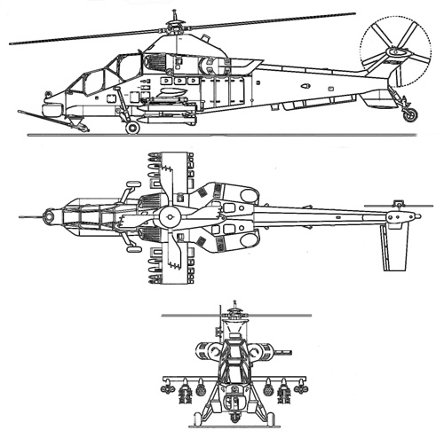 Hélicoptère d'attaque DENEL CSH2 Rooivalk sud-africain