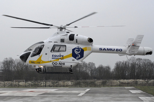 Hélicoptère MD902 Explorer OO-NHI du SAMU 80