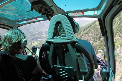 Descente vers la DZ d'Argentière