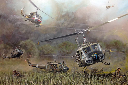 Hélicoptère UH1 Huey US Army au Vietnam