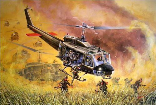 Hélicoptère UH1 Huey US Army au Vietnam