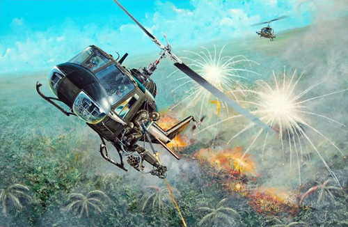 Hélicoptère UH1 Huey US Army au Vietnam