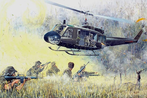 Hélicoptère UH1 Huey US Army au Vietnam