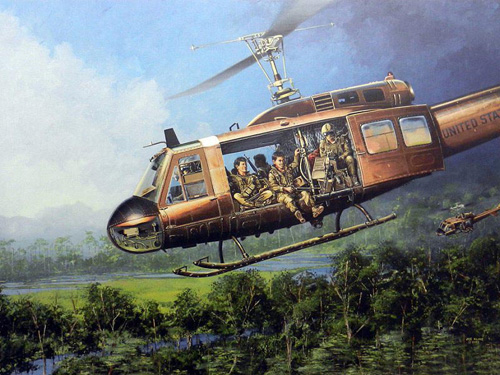 Hélicoptère UH1 Huey US Army au Vietnam