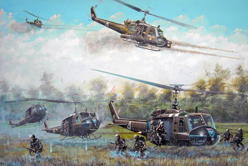 Hélicoptère UH1 Huey US Army au Vietnam