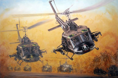 Hélicoptère UH1 Huey US Army au Vietnam