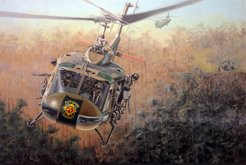 Hélicoptère UH1 Huey US Army au Vietnam