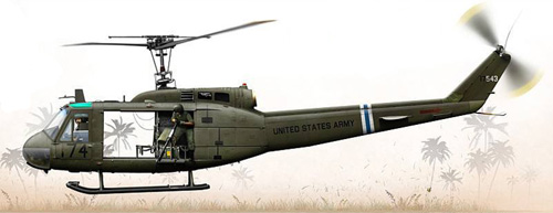 Hélicoptère UH1 Huey US Army au Vietnam