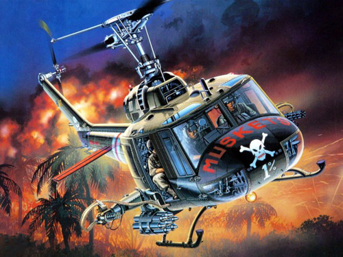 Hélicoptère UH1 Huey US Army au Vietnam