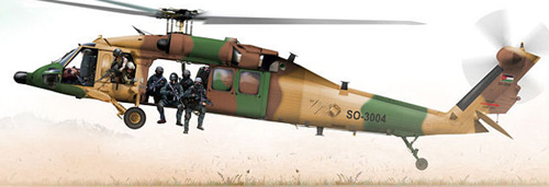 Hélicoptère UH60 Blackhawk Jordanie