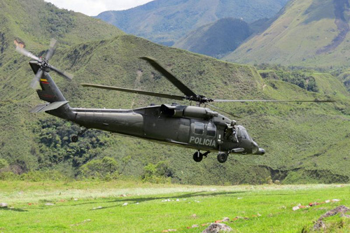 Hélicoptère UH60 Blackhawk de la Police colombienne