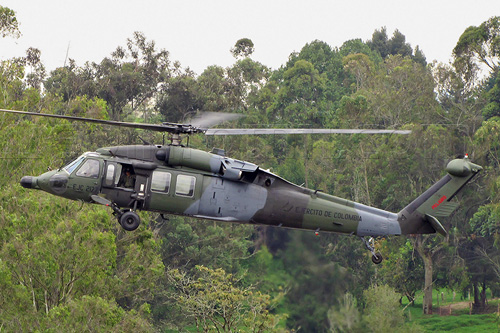 Hélicoptère UH60 Blackhawk de l'Armée de Terre colombienne