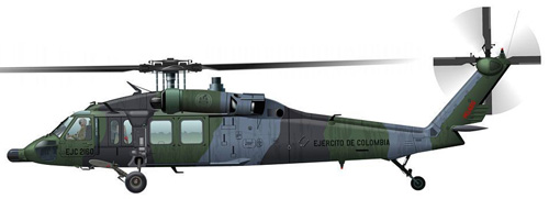 Hélicoptère UH60 Blackhawk de l'Armée de Terre colombienne