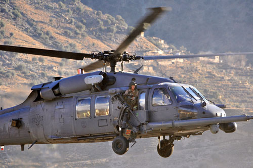 Hélicoptère HH60 PaveHawk de l'USAF en Afghanistan