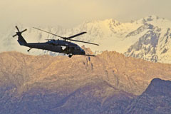 Hélicoptère HH60 PaveHawk de l'USAF en Afghanistan