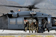 Hélicoptère HH60 PaveHawk de l'USAF en Afghanistan