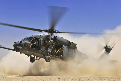 Hélicoptère HH60 PaveHawk de l'USAF en Irak